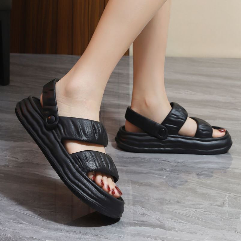 Sandal Wanita Slip On JISOO Lucu Tebal Sandal Slop Wanita Eva Sendal Gunung Cewek Bertali Selop Korean Style