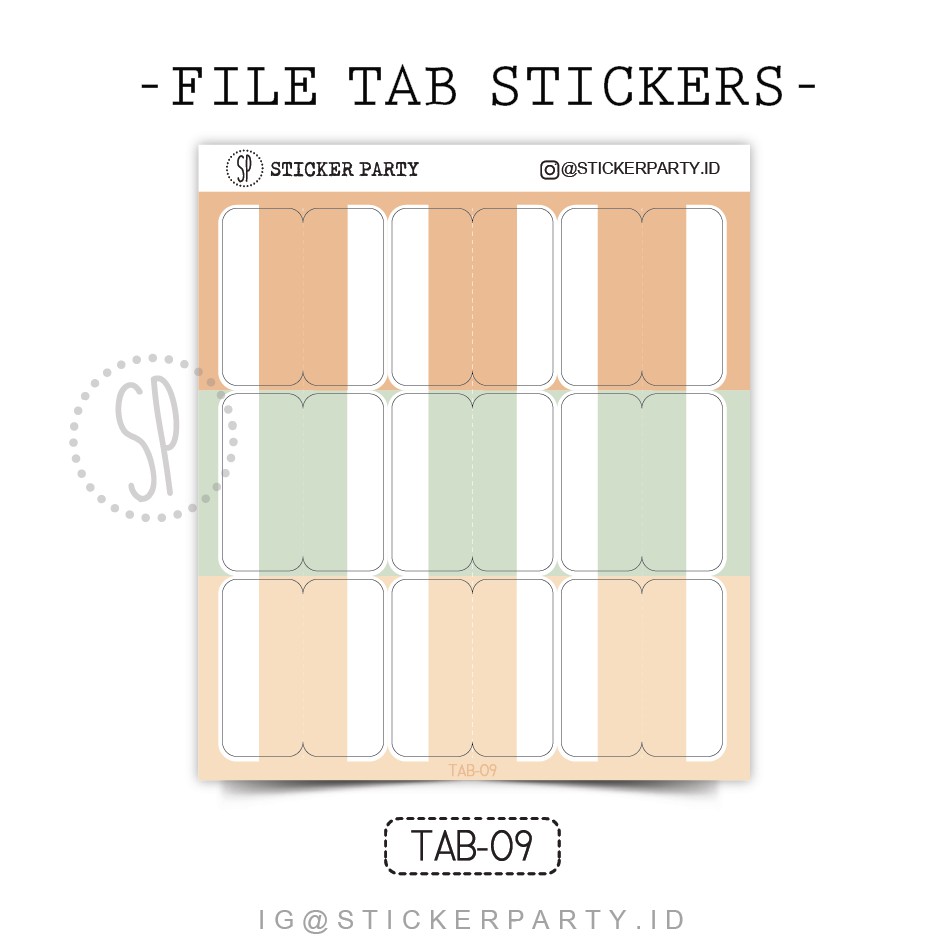 

[Sticker Party] Stiker Pembatas Agenda Mint Cream Polos Index File Tab Divider Sekat 3 CM (TAB09)