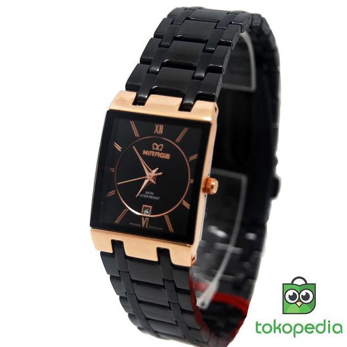 Mirage Jam Tangan wanita 7908L Comb Black/RoseGold