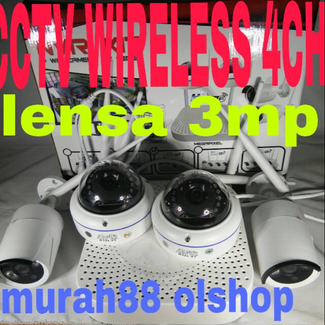 PAKET CCTV FULL WIRELESS 4CH KOMPLIT TGL PASANG AJA hdd 1000 gb