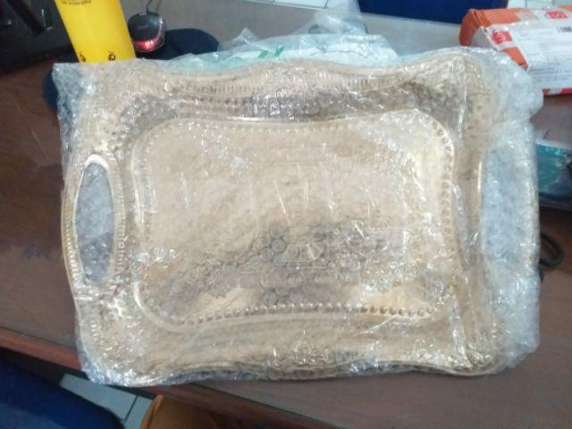 Nampan Arab Persegi Sedang / Nampan Stainless / Souvenir Oleh Oleh Haji Dan Umroh