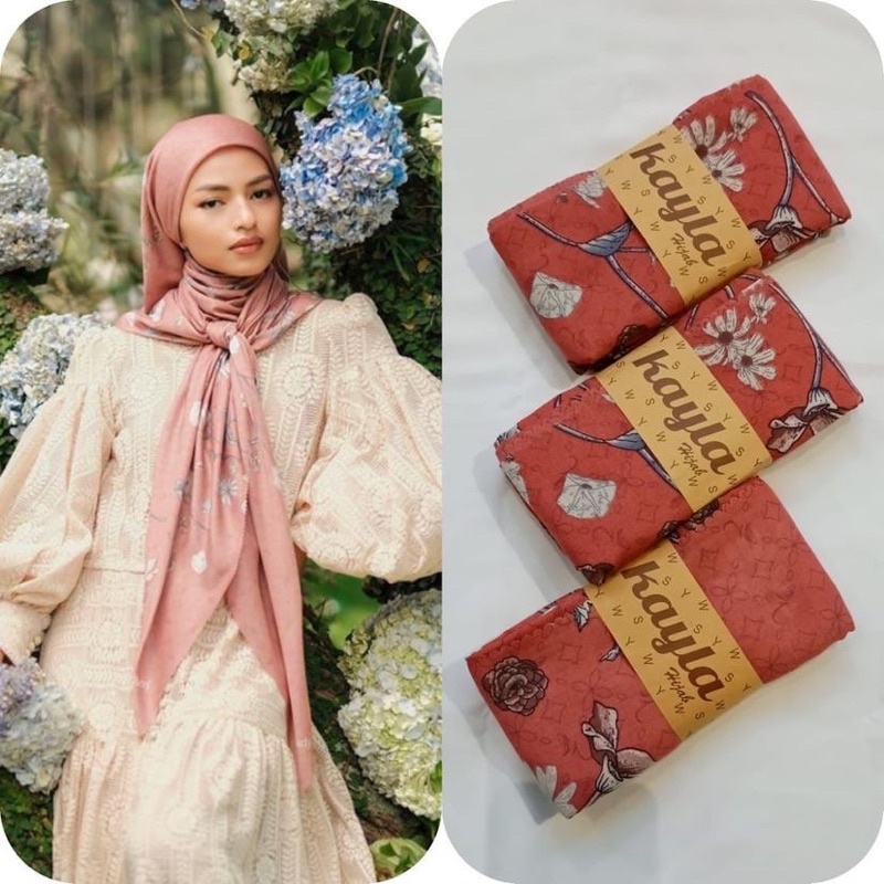 SEGIEMPAT VOALDENAY KW PREMIUM / HIJAB JILBAB SQUARE VOAL MOTIF LASER CUT-Motif 17