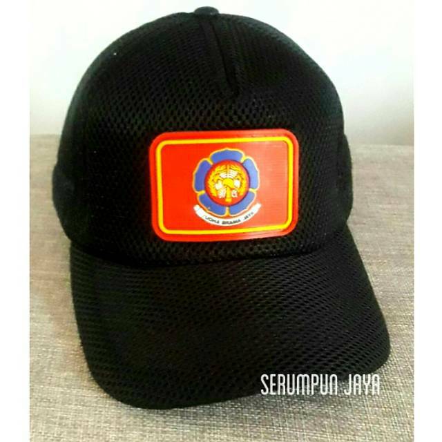 TOPI DAMKAR JARING VELCRO DENGAN PATCH