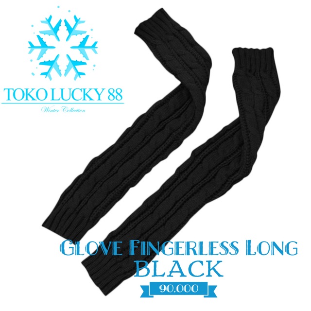 IMPORT Glove Fingerless Long Sarung tangan panjang rajut wool sunscreen winter musim dingin