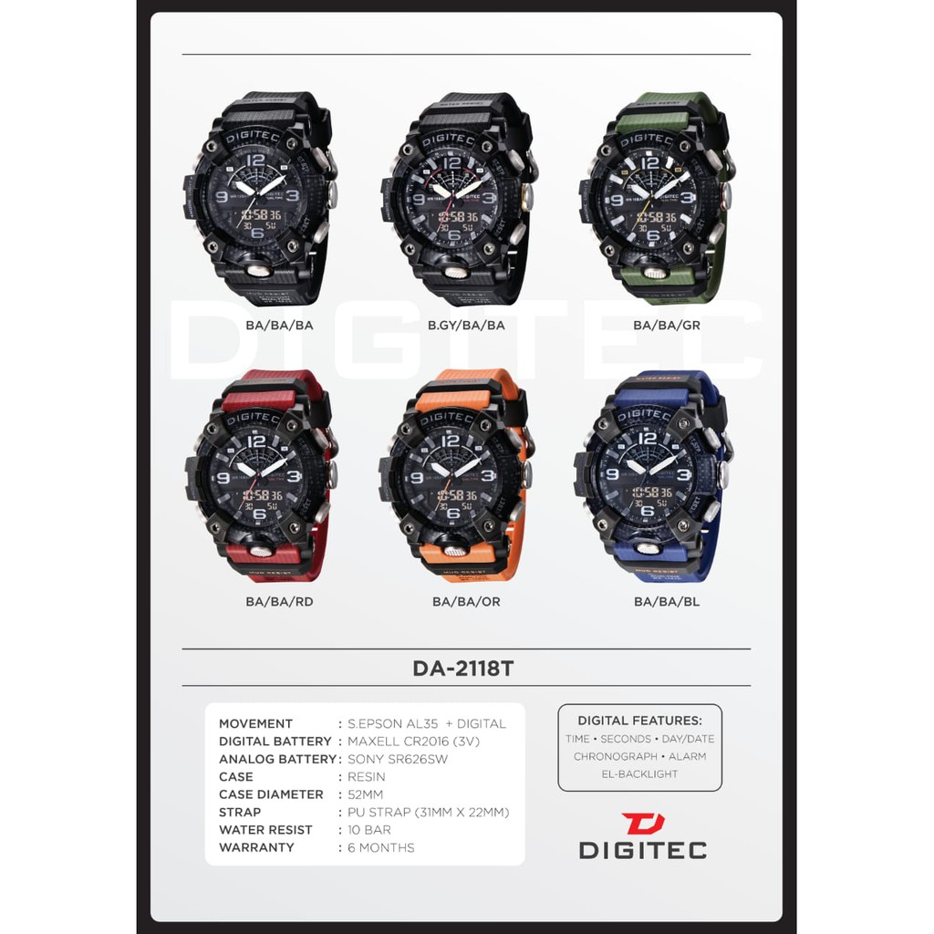 bisa COD) JAM TANGAN DIGITEC DUALTIME DIGITEC WANITA DIGITEC PRIA