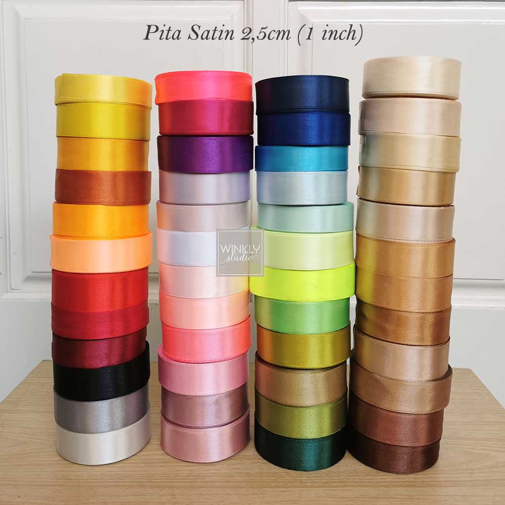 Pita Satin 1 inch / Pita 2,5 cm / Pita 1inci / Pita Kado / Pita Hias