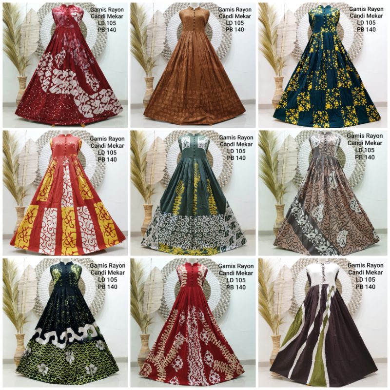 ( S M L XL ) Temukan Gamis twill rayon ori pelangi gamis twil tidye gamis rayon candi mekar