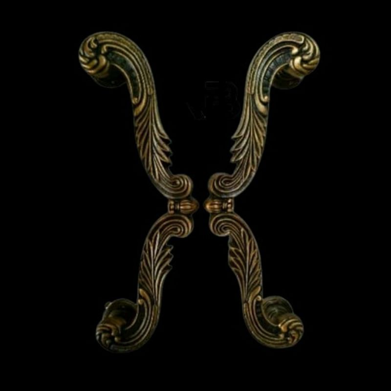 Handle Pintu / Tarikan Gagang Pintu Rumah Pagar Kuningan Motif Kupu - Kupu 48cm