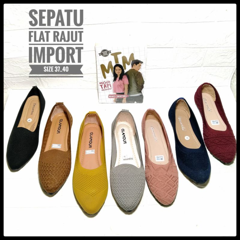 sepatu flat rajut import Redy di toko Iffa collection