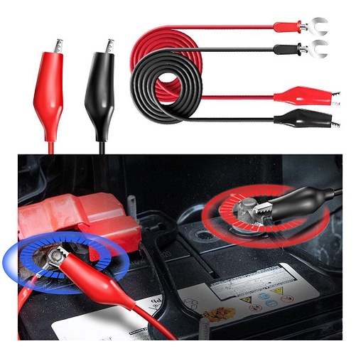 Kabel Digital Multimeter Avommeter Aligator Clip Test U-Shape Wire 10A 1000V Cable Universal Double Klip Buaya Merah - Hitam