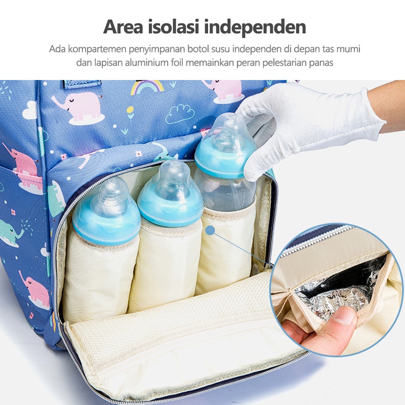 Tas Bayi Multifungsi Baby diapers bag Perawatan tas Perlengkapan Ransel Backpack  L255