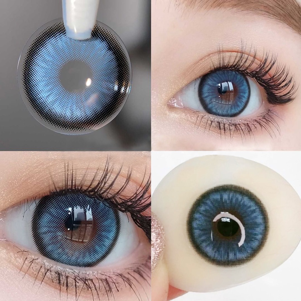 （COD）Seri DIAMOND abu-abu coklat 1 pasang lensa kontak warna diameter 14.5 MM softlens dubai biru hijau mata yang besar warna gradien softlens soflen mata soflent soflen normal