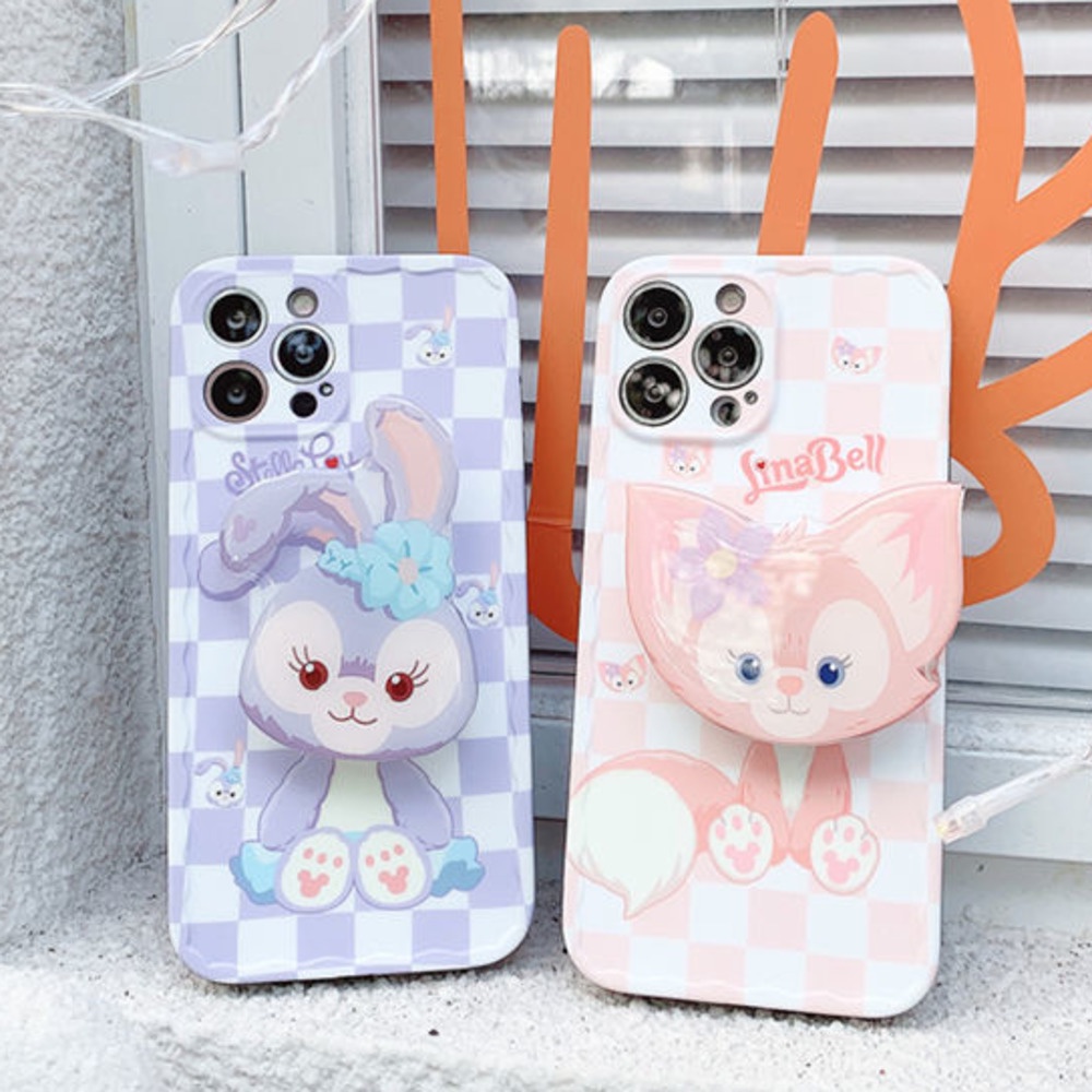 Case Motif Kartun Dengan Holder Untuk IPhone 12 13 11 Pro Max X Xs Max Xr Lndl