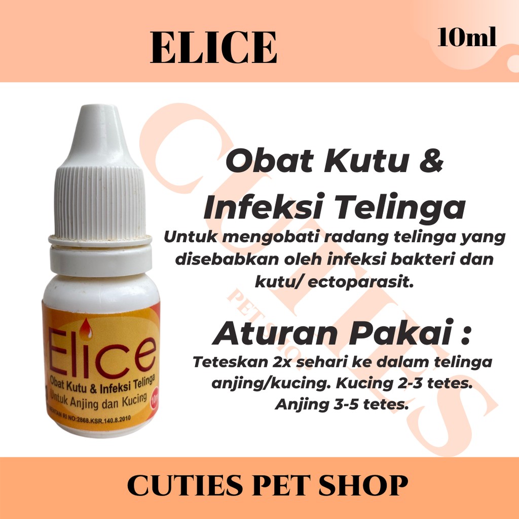Obat telinga kucing anjing / Elice Obat kutu telinga hewan