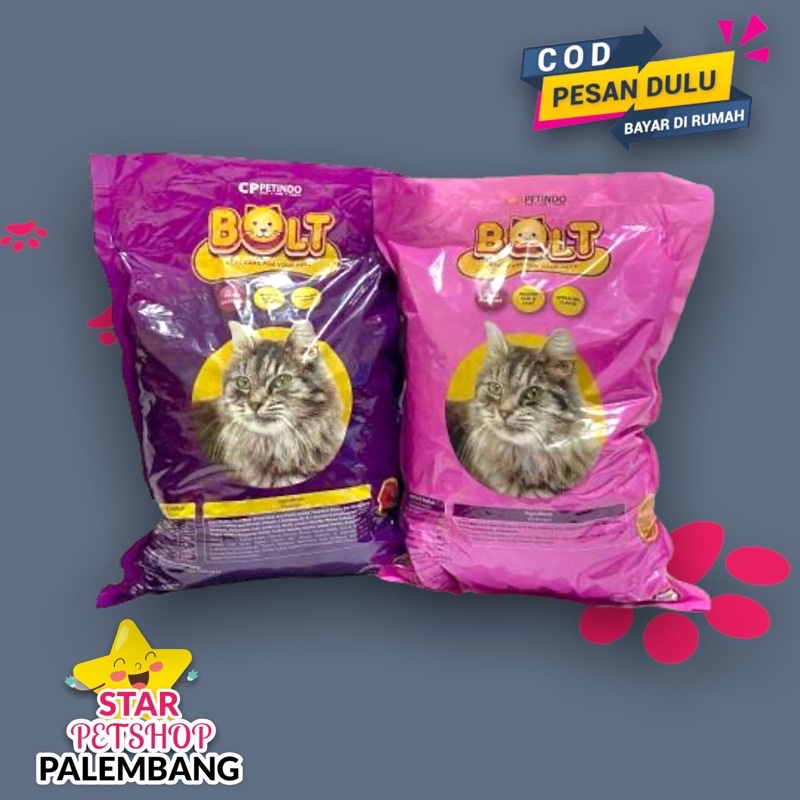 Makanan kucing Bolt Kemasan 1kg 3varian