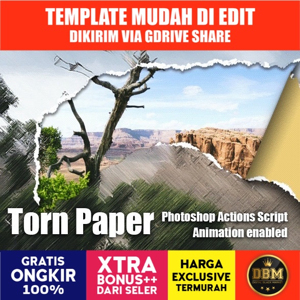 Torn Paper Animation - Photoshop Add-On