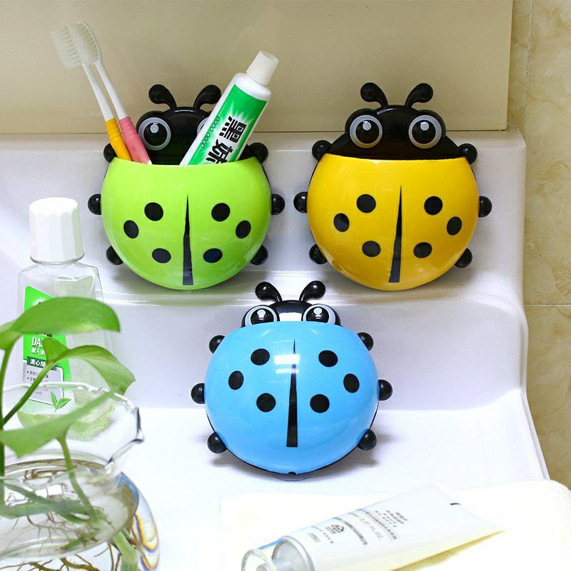 Tempat Sikat Gigi Dan Odol Lady Bug Bentuk Kumbang Toothbrush Holder Organizer