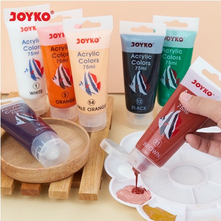 JOYKO CAT ACRYLIC COLORS ACC-75ML COBALT BLUE / YELLOW / PALE ORANGE