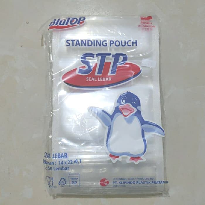 plastik pp Standing pouch Double Seal 14 x 22 Blutop @50 pcs standing pouch 14x22 -standing pouch 14