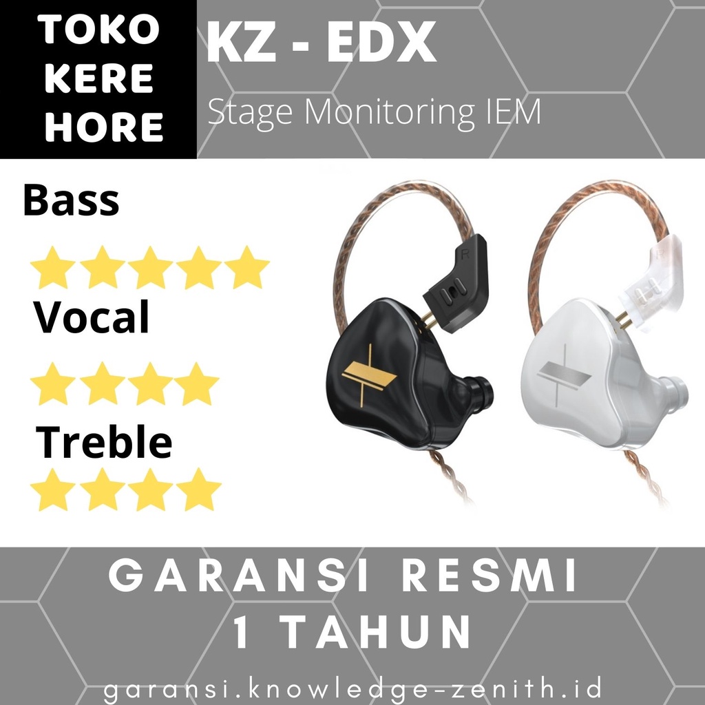 Knowledge Zenith KZ EDX Stage Monitoring IEM Single Driver Earphone