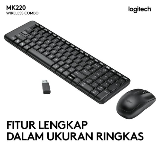 KEYBOARD MOUSE WIRELESS LOGITECH MK220 MK 220 ORIGINAL GARANSI RESMI