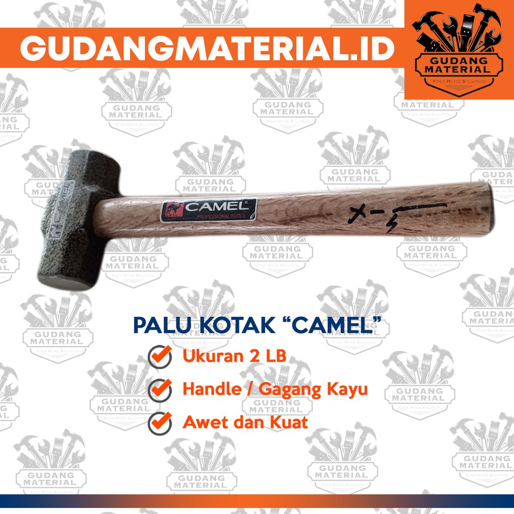 PALU KOTAK CAMEL 2LB | HANDLE KAYU / GAGANG KAYU
