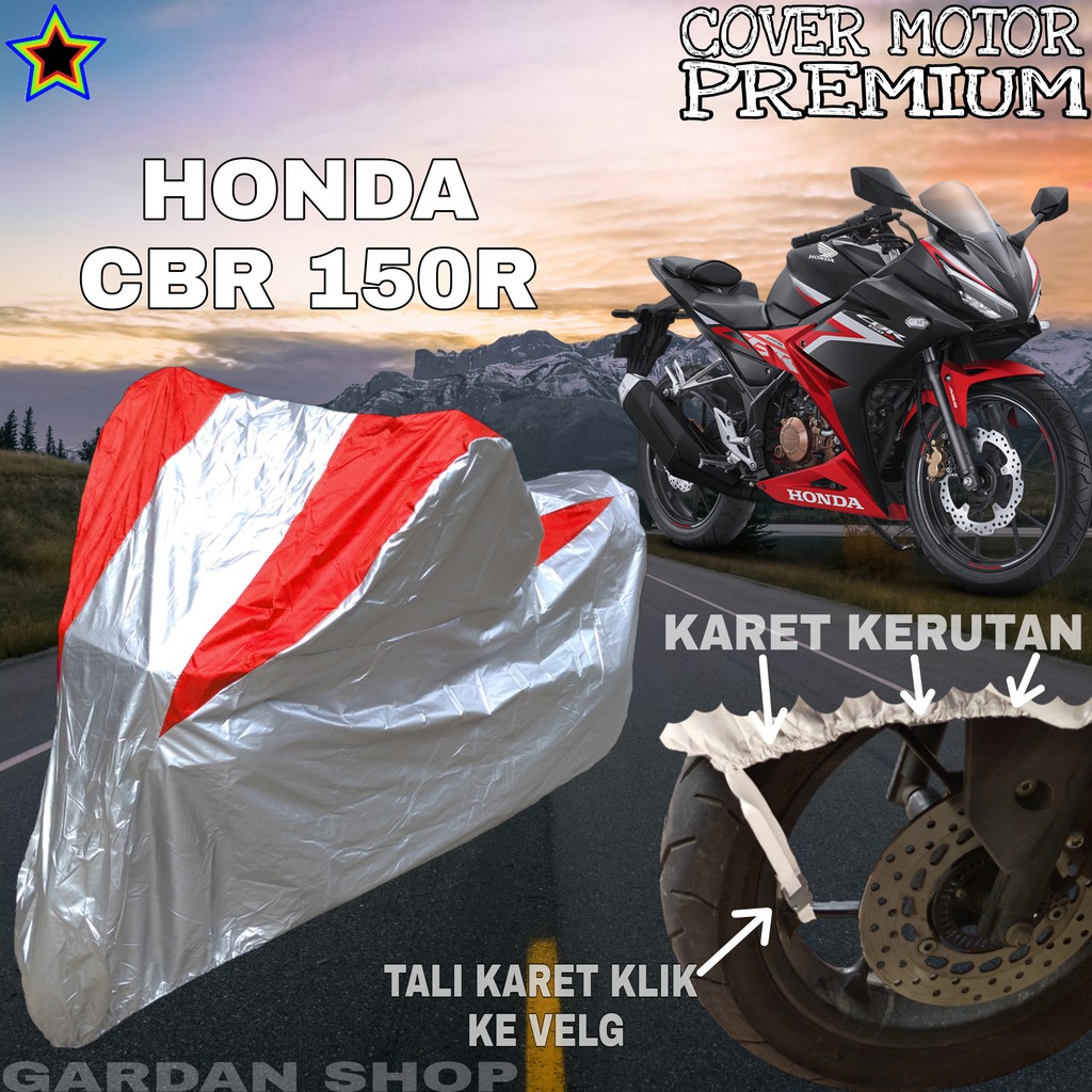 Sarung Motor HONDA CBR 150R Silver MERAH Body Cover Penutup Motor Honda Cbr 150R PREMIUM