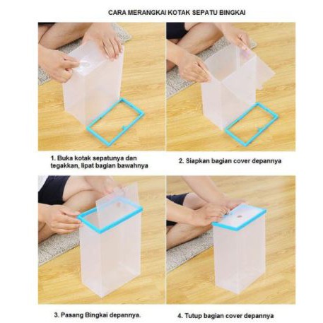 Kotak Sepatu Plastik Tebal Serbaguna dengan Penutup PVC Murah MIKA Produk Import 438