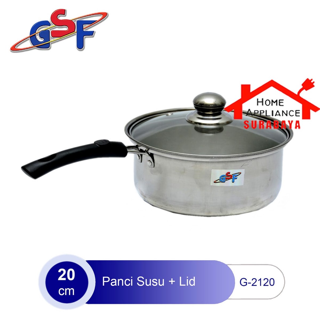 Panci Susu - Mie - Sop Serbaguna / Milk Pot Pan STAINLESS STEEL + Tutup Kaca 16CM 18CM / 20CM GSF