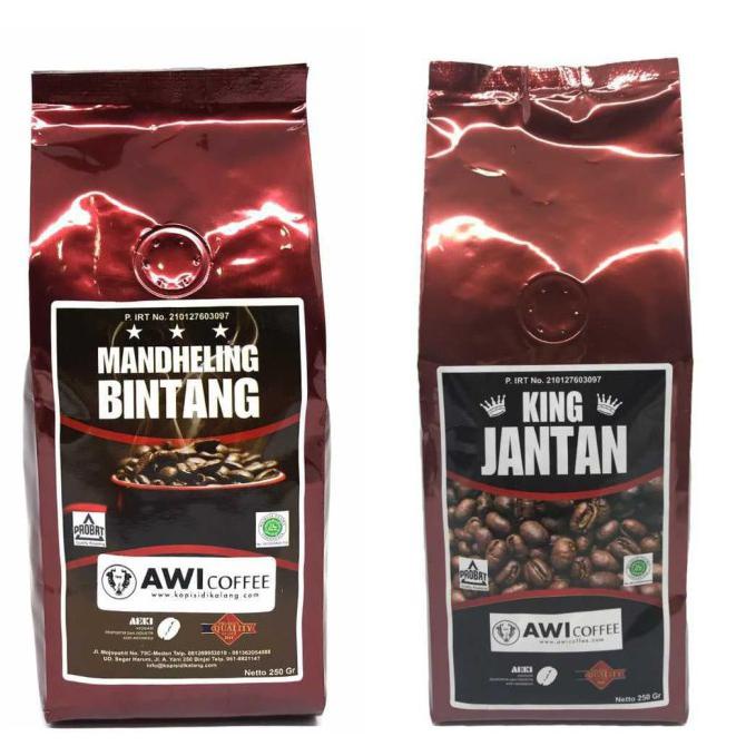 

AWI COFFEE KING JANTAN 250 Gr + MANDHELING BINTANG 250 Gr |Specialty - BIJI
