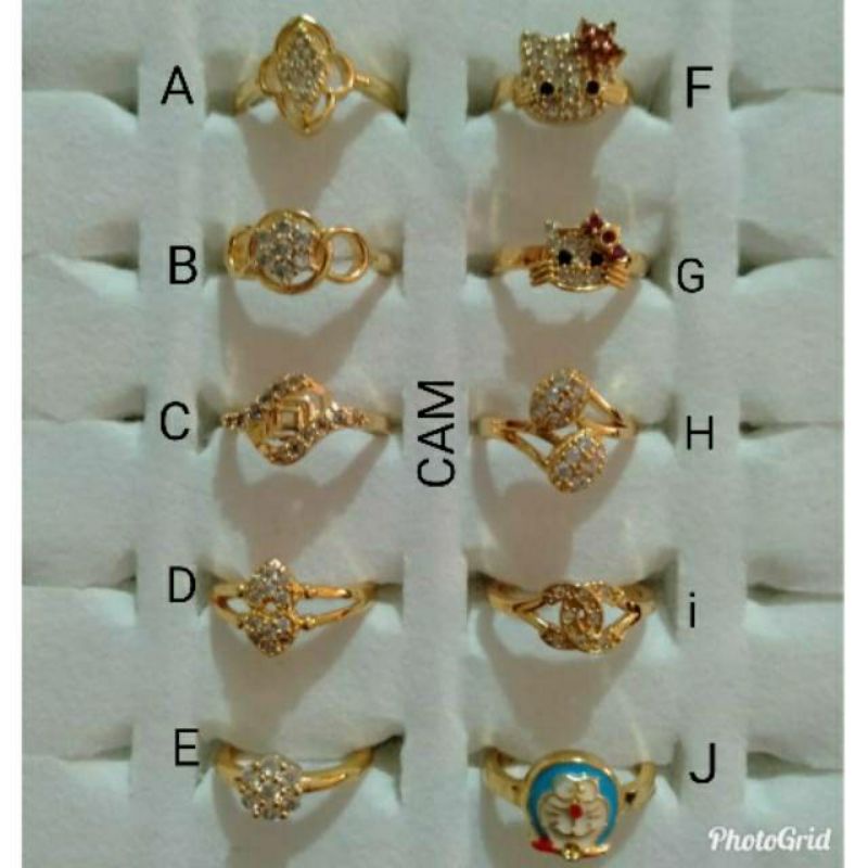 Cincin anak permata aneka model all size CA-11