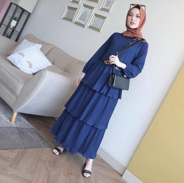 CLARISSA MAXI PLEATS / DRESS PLISKET / GAMIS SYARI / GAMIS BUSUI