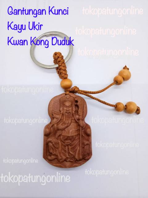 Gantungan Kunci Kayu Buddha Bulat