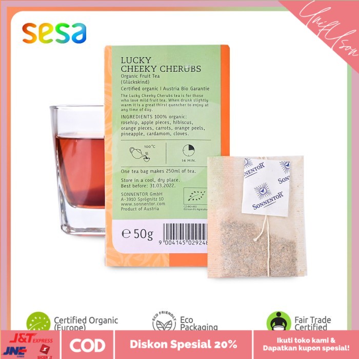 

⭐COD⭐ Sonnentor Organic Lucky Tea Cheeky Cherubs 50 g