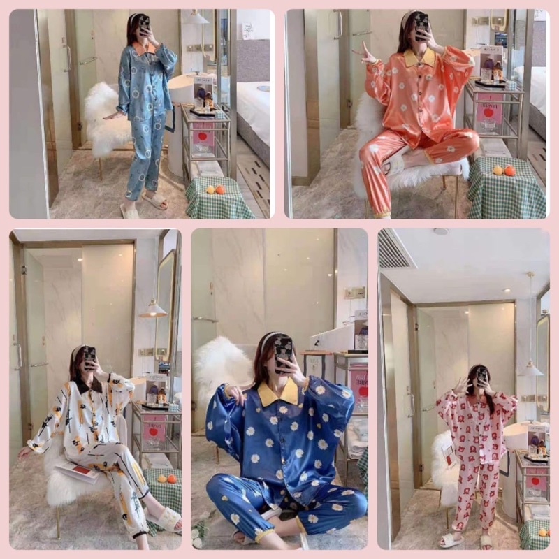 Piyama Satin Import Korea Setelan Piyama Baju Tidur Wanita Dewasa Import Korea