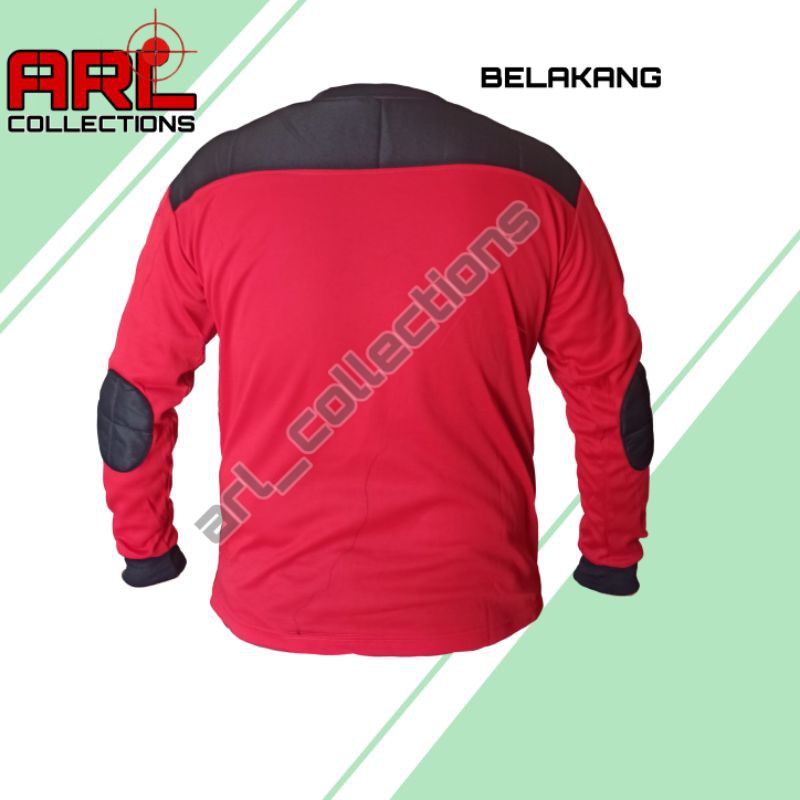 BAJU KAOS T-SHIRT LENGAN PANJANG MERAH/KAOS PANJANG LAPANGAN POLOS/KAOS DECKER MERAH