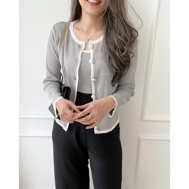 HERFIT setelan cardigan + tanktop / 8922-1