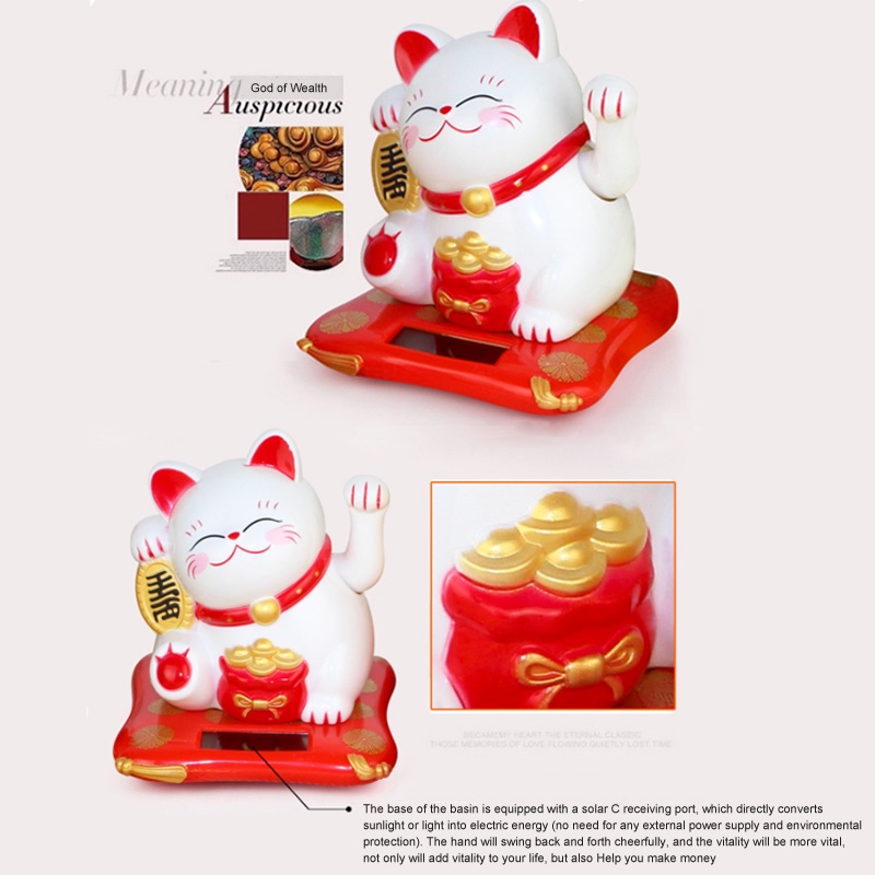 ★SOLAR★Lucky Fortune Cat Ornament Pajangan Hiasan Kucing Rejeki Lucky Cat Rejeki Kucing