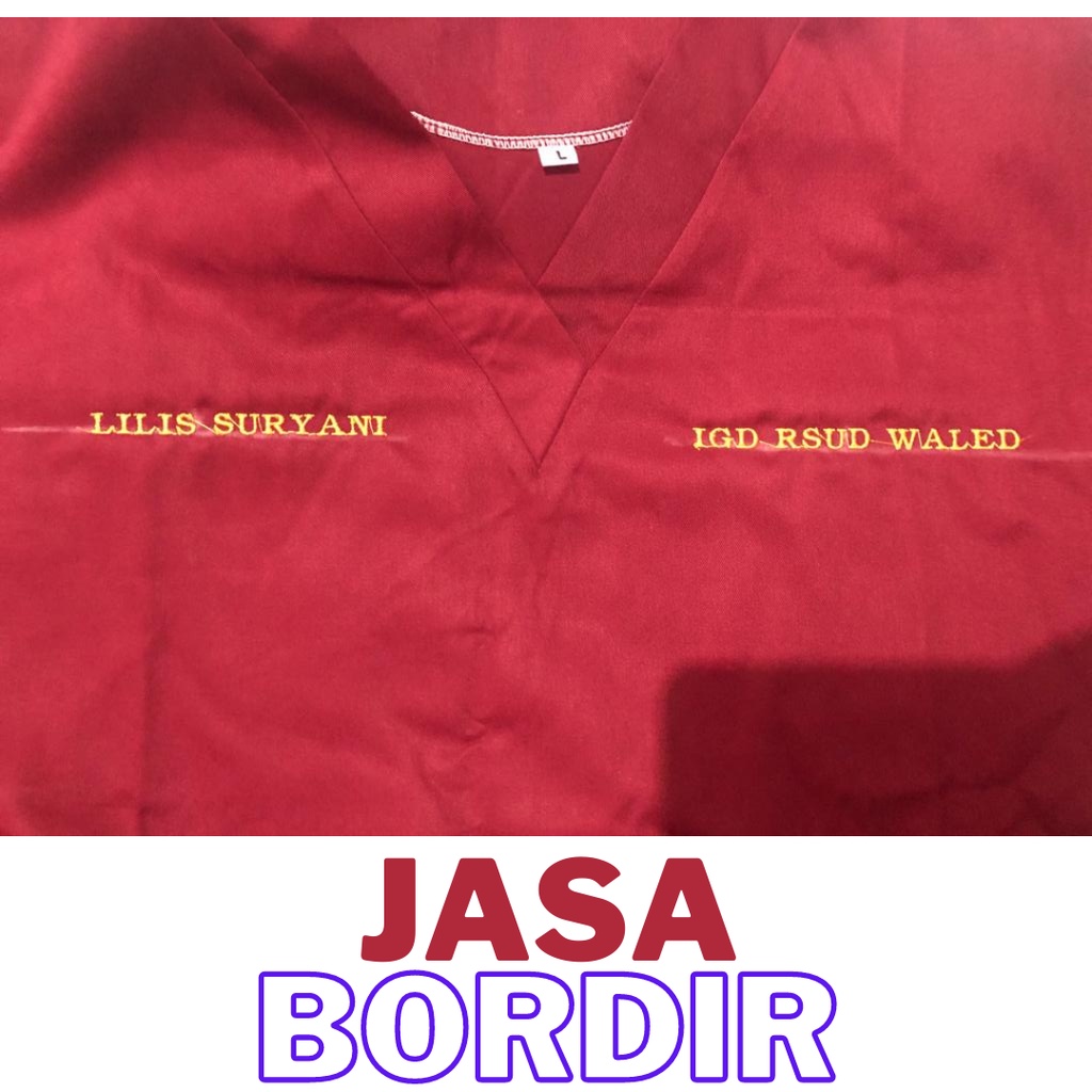 Jasa Penambahan Baju Bordir Nama Baju Ok Medis