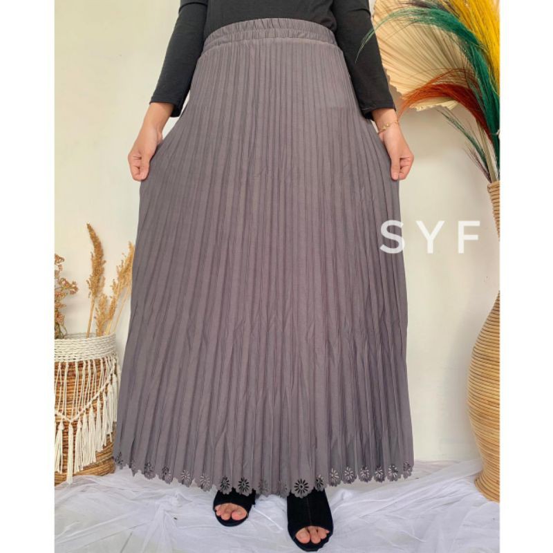 ROK PLISKET LASER IMPORT / ROK PANJANG PLISKET PREMIUM