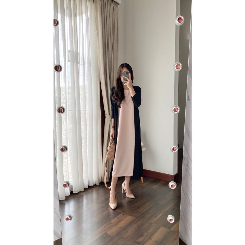 laura dress 115 cm loose dress inner dress casual dress santai light beige dll