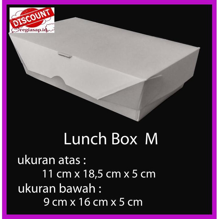 

67Yfe56- Paper Box Lunch Ukuran M / Paper Box Kertas / Paper Take Away - Putih Ui7T8U8-