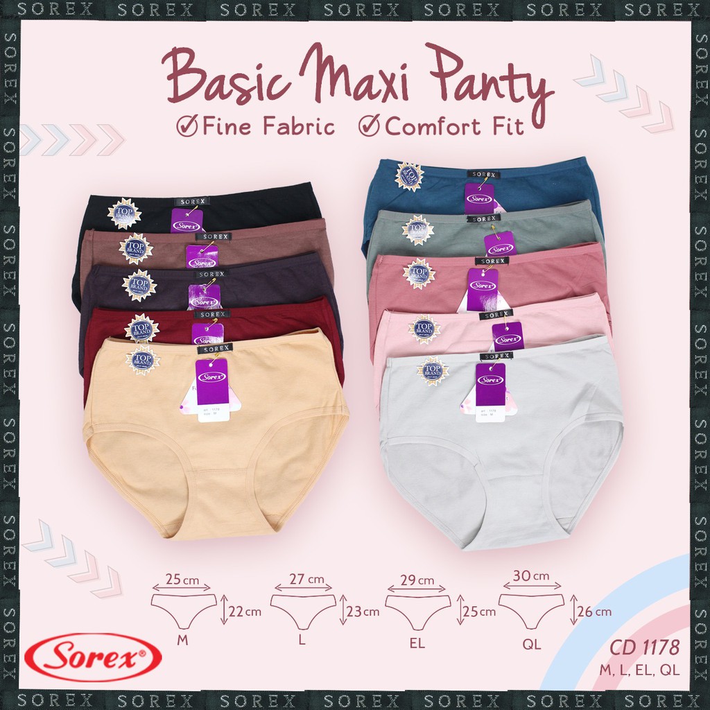 Cd Wanita Sorex 1178 Katun Karet Kecil | Cd Basic |tty.