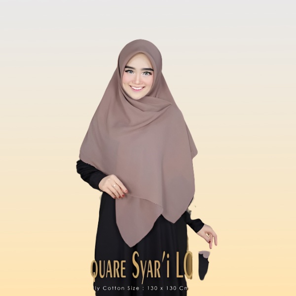 HIJAB BELLA LASERCUT JUMBO, HIJAB SYAR'I JUMBO BAHAN DOUBLE POLLYCOTTON, UKURAN 140X140 CM