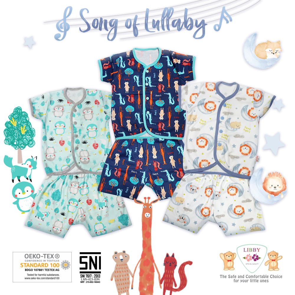 PROMO MURAH LIBBY Setelan PENDEK SETELAN PANJANG Piyama Baju Bayi Libby NB, 3-6,S,M,L, 2L,XL, XXL Pakaian Bayi Libby MASTER