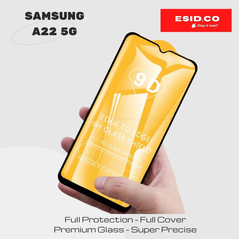 Tempered Glass Samsung A22 5G 9D Full Cover Premium Quality