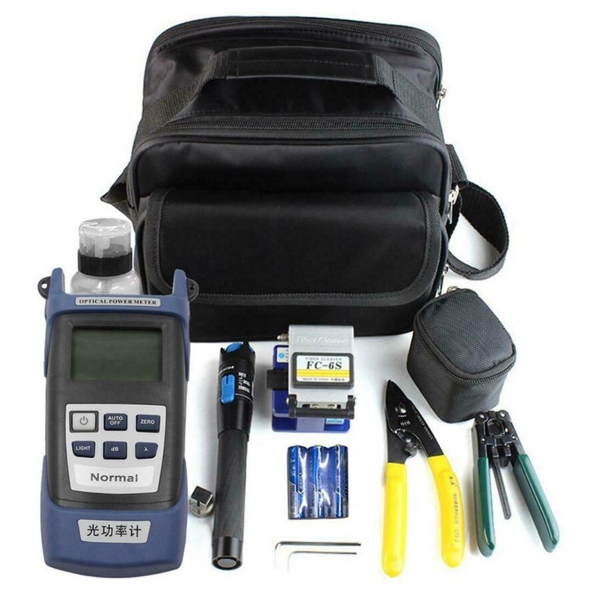 FTTH fiber optic tool kit FC-6S Fiber Cleaver Optical Power Meter 10km Visual Fault Locator Stripper