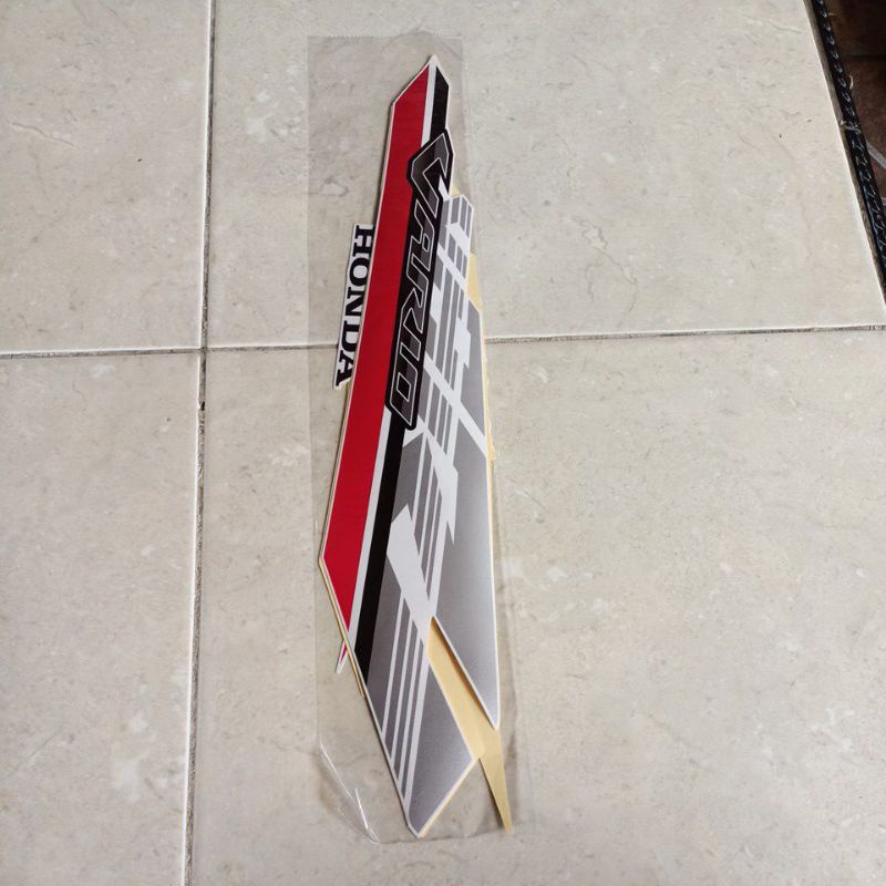striping stiker les body Vario 125 2017 putih merah bahan original