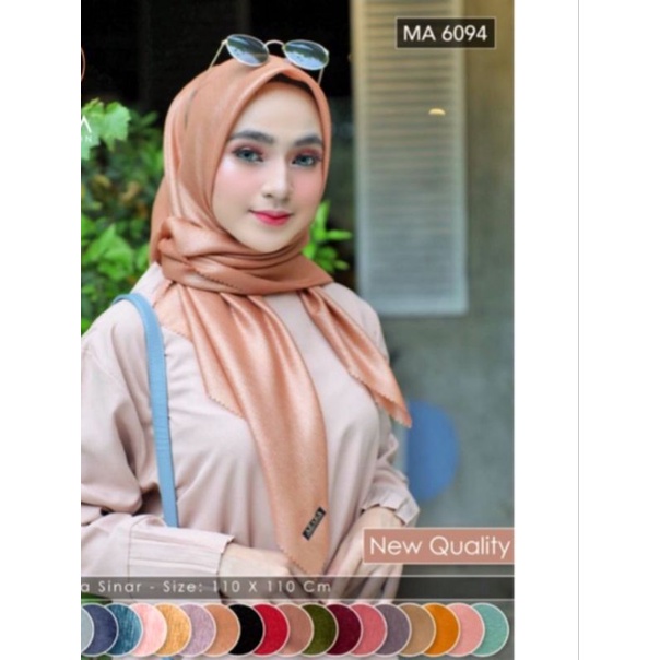 NUR SINAR AZARA LC HIJAB SEGI EMPAT Lacer Cut GLOWING UNTUK PESTA-NUDE