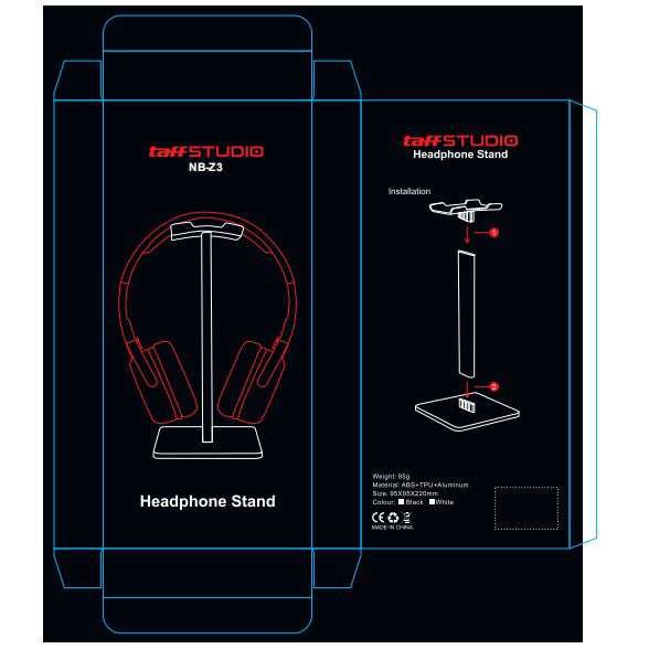 Bergaransi ! TaffSTUDIO Universal Studio Headphone Stand Hanger Bracket -NB-Z3